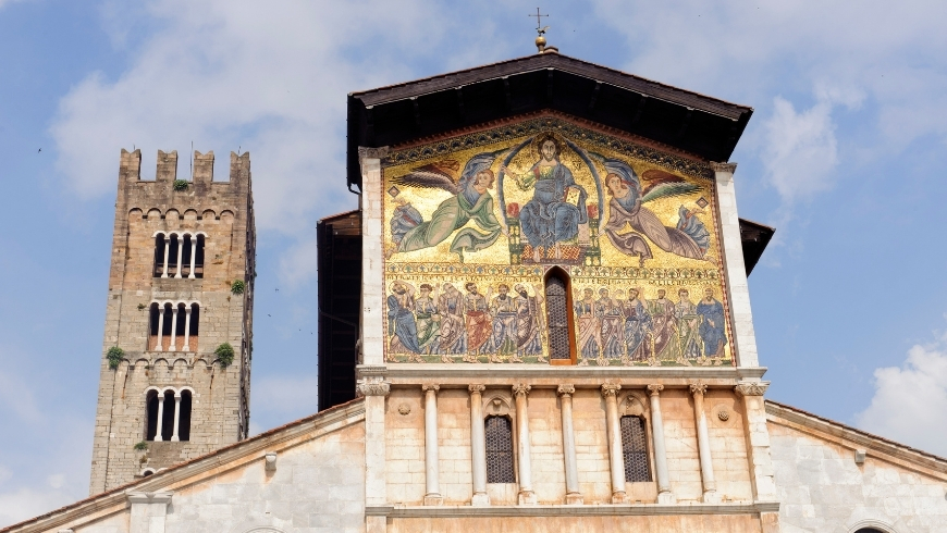 mosaic of the san frediano facade in lucca