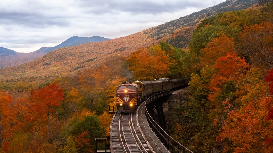 New Hampshire, USA by train