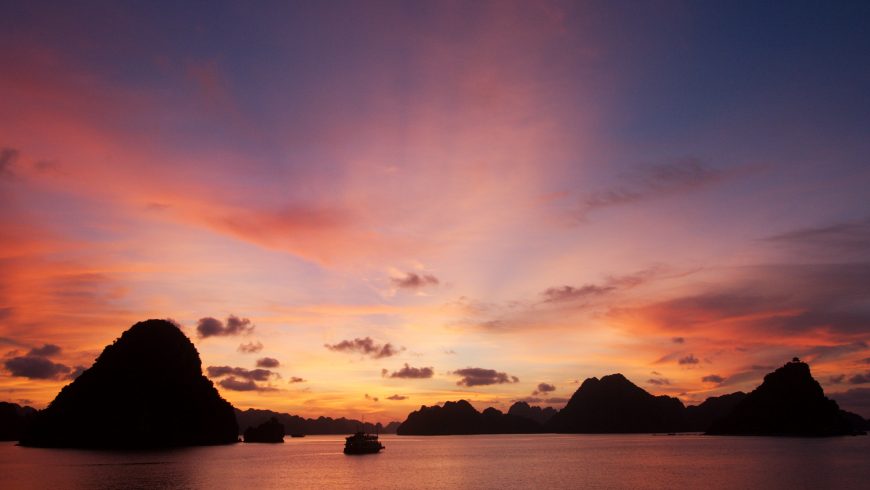 Sunset at Halong Bay, Vietnam - Bioluminescence
