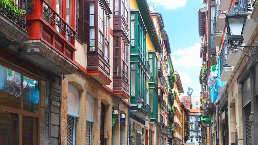 the historic district of Casco Viejo in Bilbao