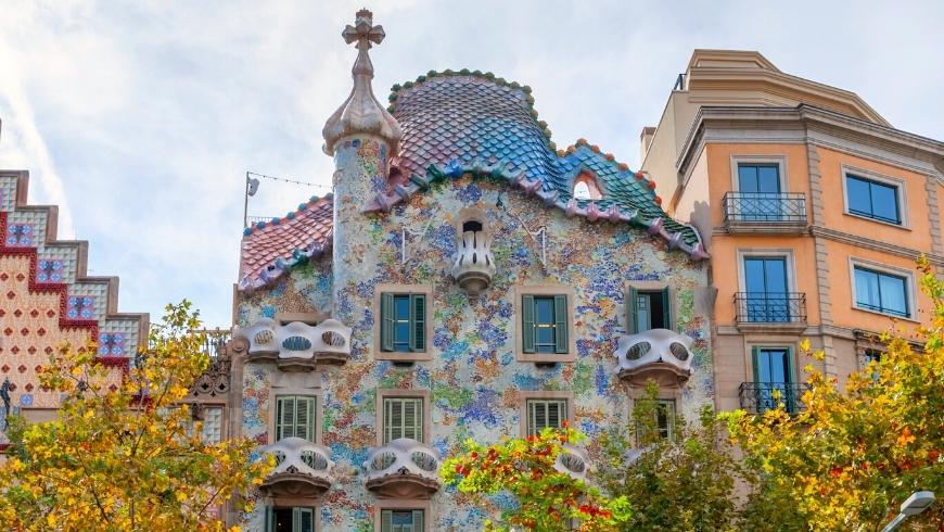 one of Gaudì's famous buildings: the Casa Batllo in Barcelona