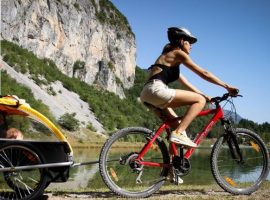 person riding a bike