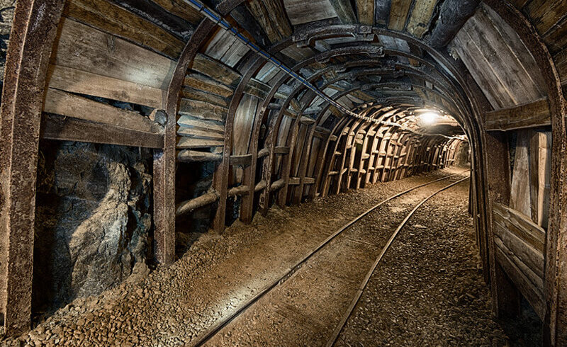 interior of the talc mine