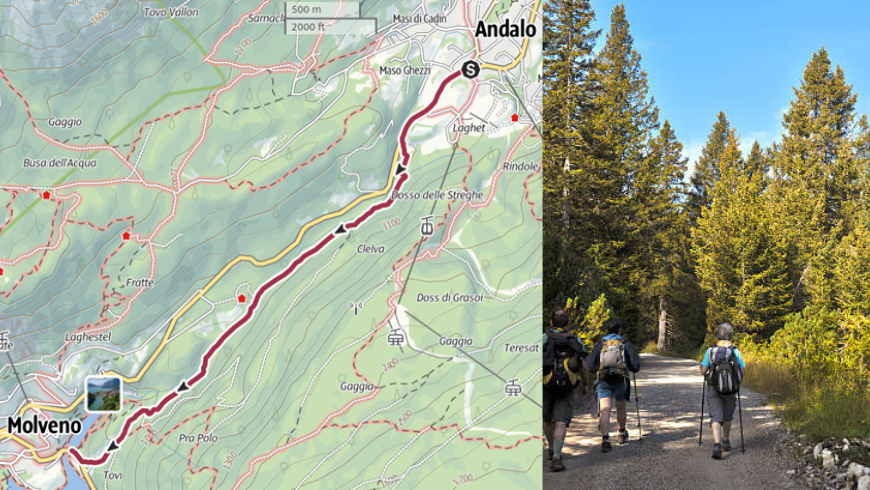 A comfortable path that starts in Andalo up to Molveno