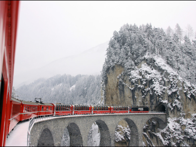 One of most beautiful bridges of the path of Glacier Express