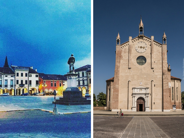 Montagnana, Piazza Duomo, e la facciata del Duomo.