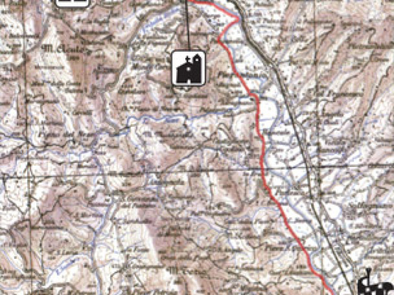 Map of the cycle tour in the fable forests of Umbria