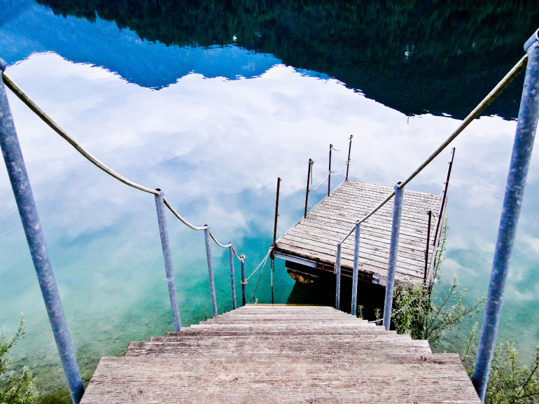 Unspoiled nature in Ledro Lake, Trentino
