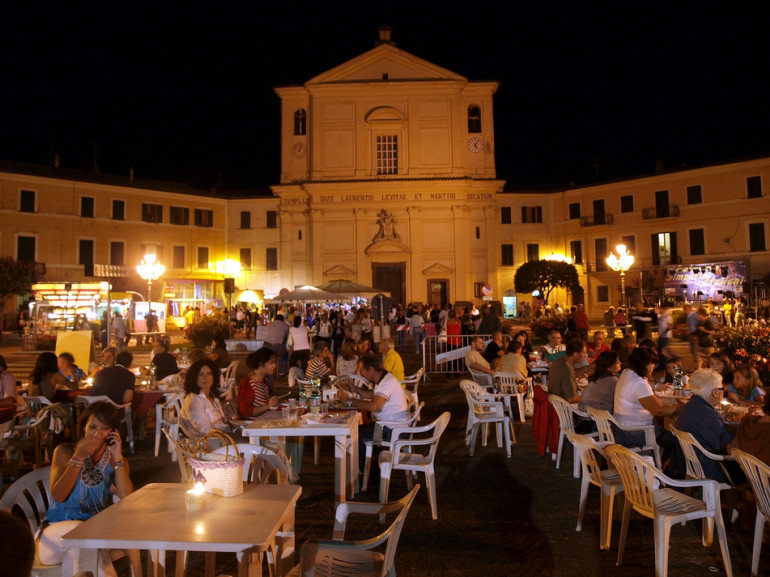 The square of San Lorenzo Nuovo during the famous festival of "gnocchi" (italian potato dumplings)