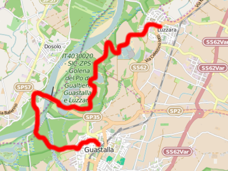 "Impavida" map, the amateur race that runs along the Po