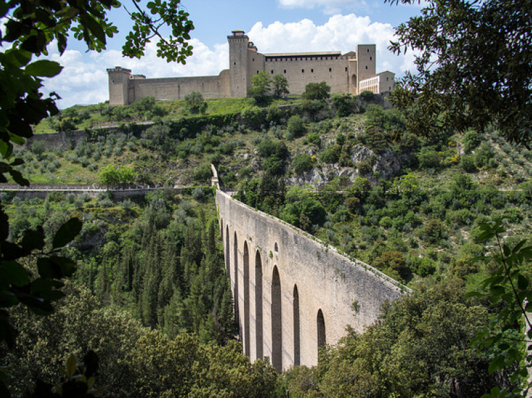 Rocca and the Ponte delle Torri, the entrance into Spoleto photo by Andrew Moore via Flickr