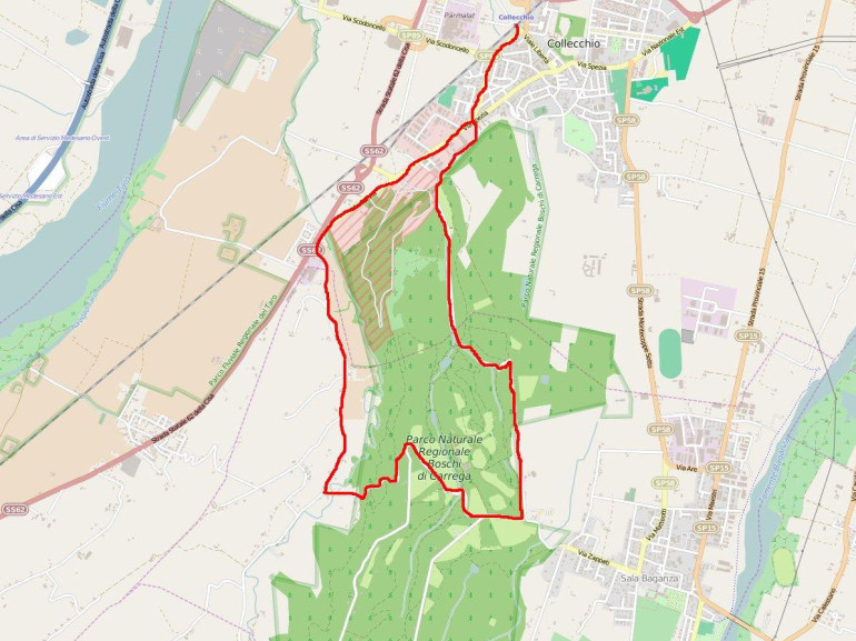 Map of Bike Tour In the Carrega's Woods