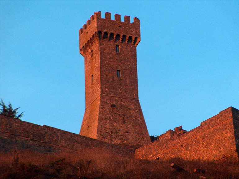The fortress of Radicofani at sunset, Tuscany