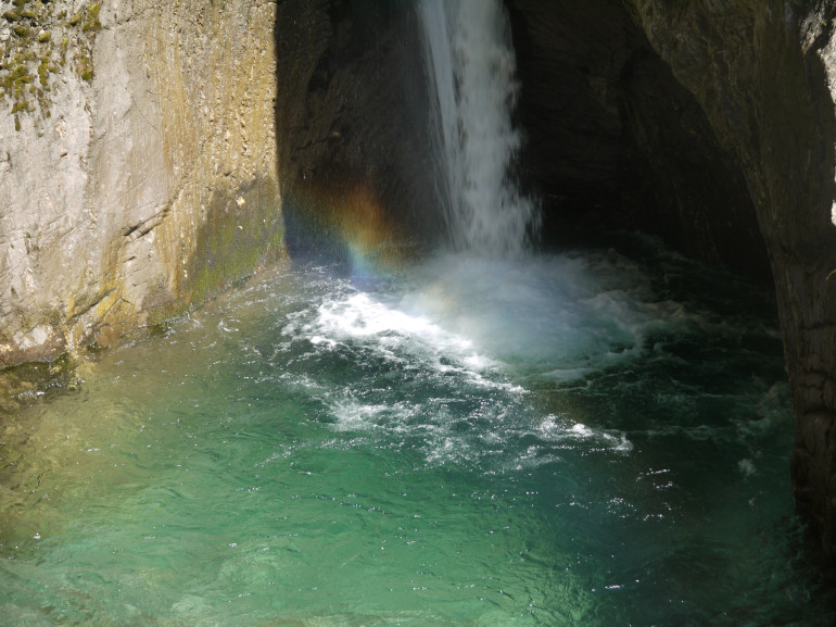 Ahrntal, the Schwarzbach Waterfall