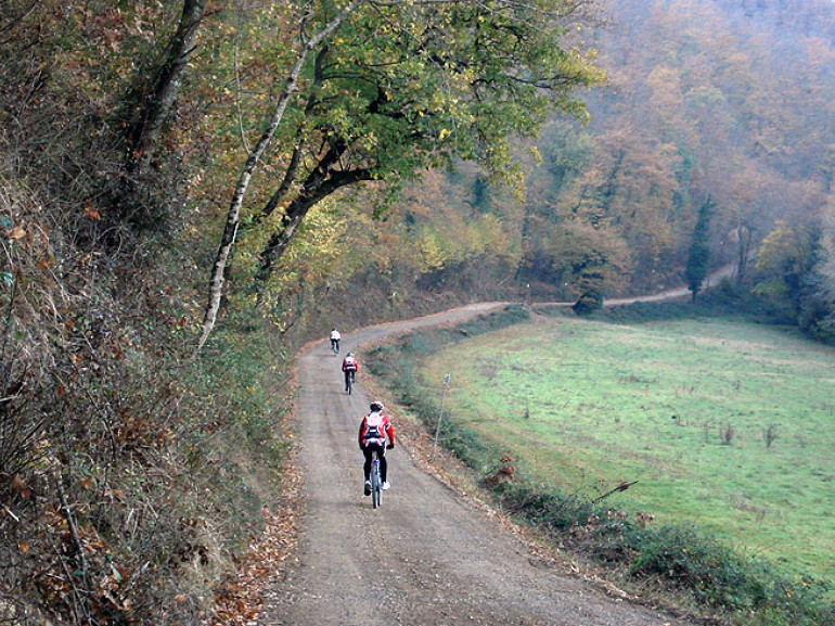 A stretch of dirt road that connects Ponte Pattoli to Umbertide, Perugia, Italy
