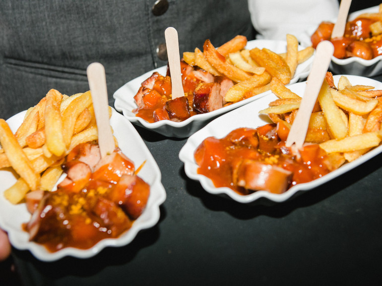 Currywurst and fries