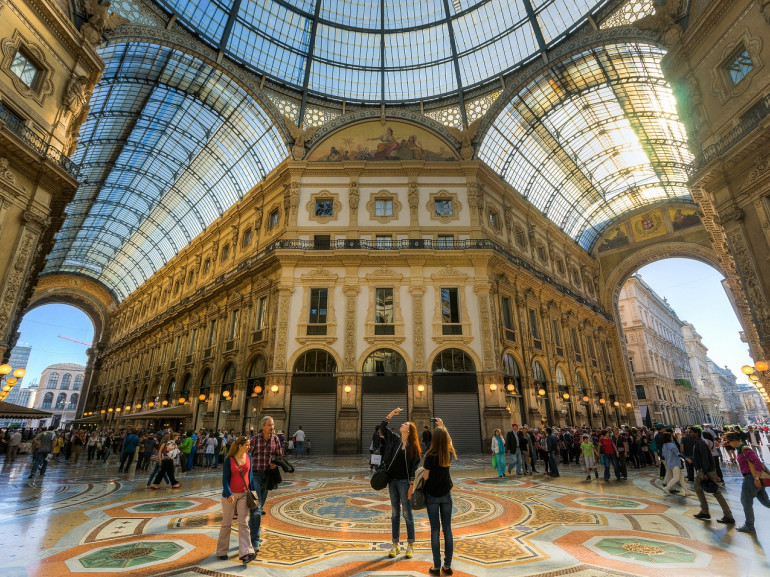 The Vittorio Emanuele II gallery is an architectural work of art nouveau