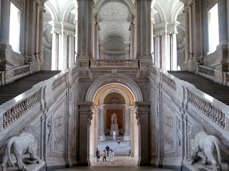 The Royal Staircase is a baroque masterpiece by Vanvitelli