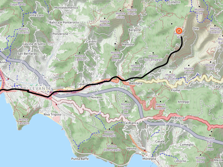 Map hiking Liguria