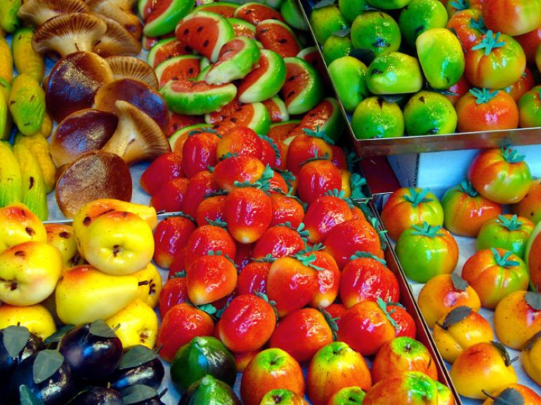 marzipan in the shape of fruits